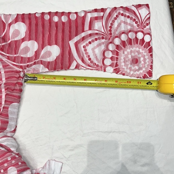 Women’s Before & Again pink & white sheer burnout V-neck top size medium - Picture 6 of 11